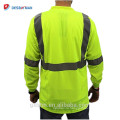 Оптовая изготовленный на заказ высокий строительными видимость с длинным рукавом светоотражающие безопасности людей желтая рубашка поло с карманом на груди 